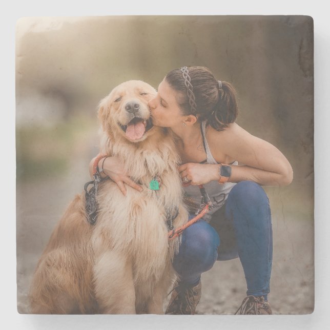 Custom Personalised Photo  Stone Coaster (Front)