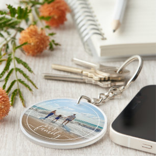 Custom Personalised Photo Template Our Family Text Key Ring