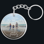 Custom Personalised Photo Template Our Family Text Key Ring<br><div class="desc">Cute Our Family text written in a stylish elegant typography font. With option to personalise or customise with photo of your choice. With option to personalise or customise with photo of your choice. Unique keepsake, birthday, anniversary, Valentine's Day gift, or Christmas stocking stuffer. Easily customisable with a photograph of your...</div>