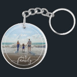Custom Personalised Photo Template Our Family Text Key Ring<br><div class="desc">Cute Our Family text written in a stylish elegant typography font. With option to personalise or customise with photo of your choice. With option to personalise or customise with photo of your choice. Unique keepsake, birthday, anniversary, Valentine's Day gift, or Christmas stocking stuffer. Easily customisable with a photograph of your...</div>