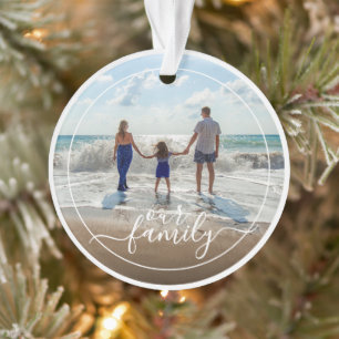 Custom Personalised Photo Template Our Family Text Ornament