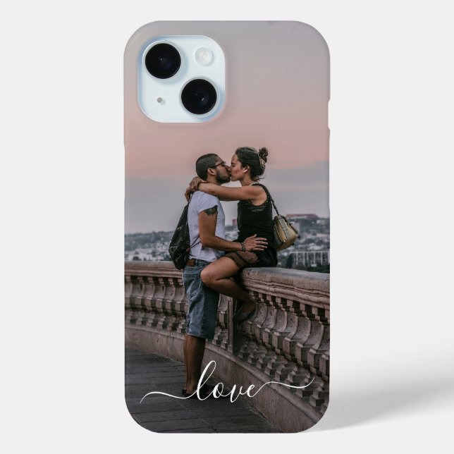 Custom Personalised Picture Simple Love Quote Text Case-Mate iPhone Case (Back)
