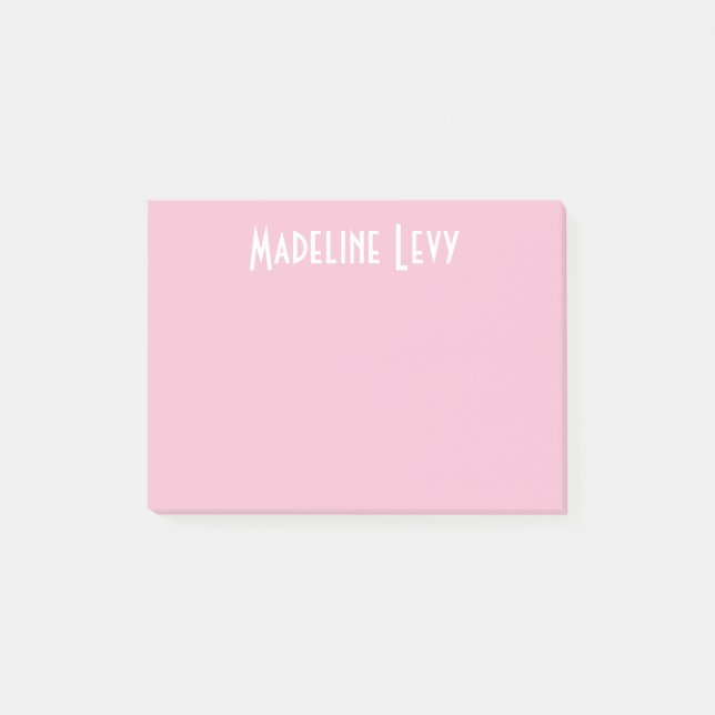 Custom Personalised Pink Post its  with name Post-it Notes (Front)