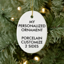 Custom Personalised PORCELAIN OVAL PHOTO ORNAMENT