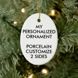 Custom Personalised PORCELAIN OVAL PHOTO ORNAMENT