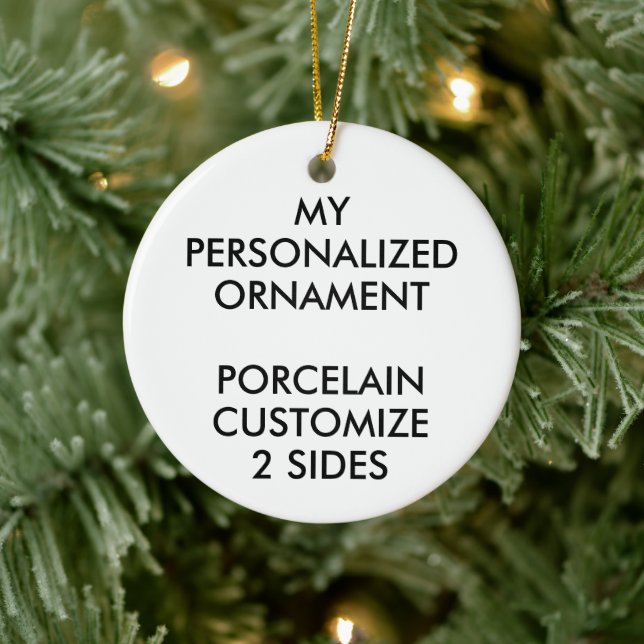 Custom Personalised PORCELAIN ROUND PHOTO ORNAMENT (Tree)