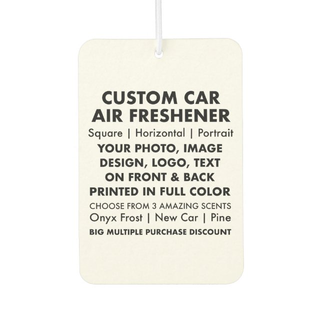 Custom Personalised PORTRAIT CAR AIR FRESHENER (Front)