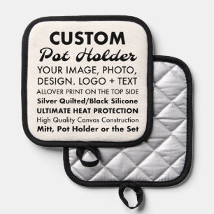 Custom Personalised Pot Holder, Quilted Underside Holder