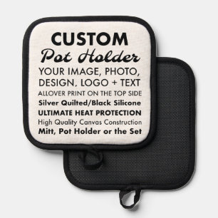Custom Personalised Pot Holder, Silicone Underside Holder