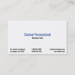 Custom Personalised Professional Business Card