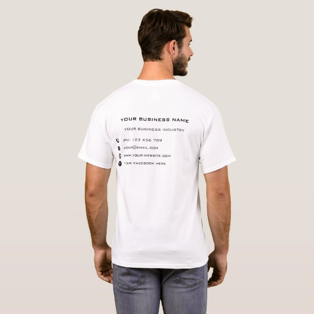 Custom Personalised Professional Business T-Shirt (Back Full)