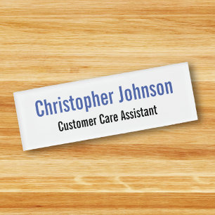 Custom Personalised Professional Simple Magnetic Name Tag