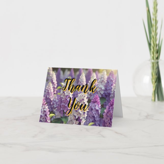 Custom Personalised Purple Lilac Thank You Card (Front)