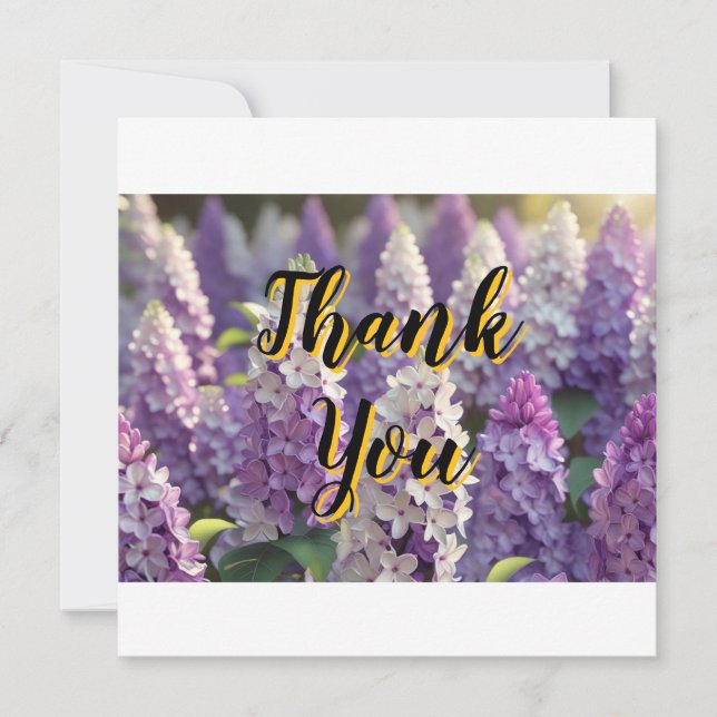 Custom Personalised Purple Lilac Thank You  Card (Front)