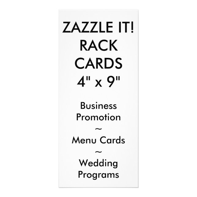 Custom Personalised Rack Card Blank Template (Front)