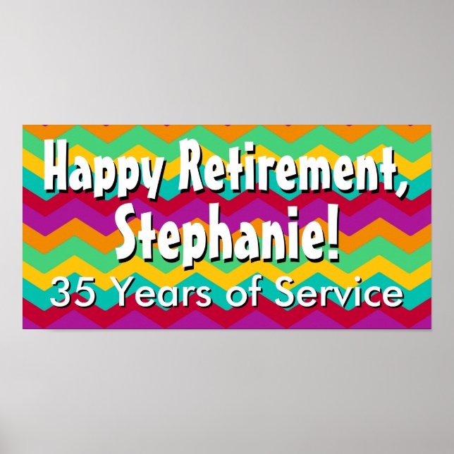 Custom Personalised Retirement Banner Poster (Front)