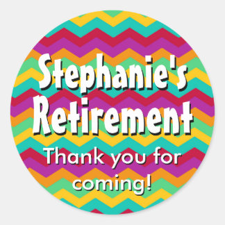 Custom Personalised Retirement Party/Favour Classic Round Sticker