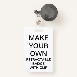 Custom Personalised RETRACTABLE BADGE & CLIP ID Badge