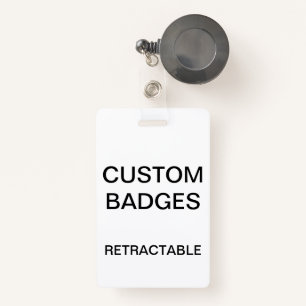 Custom Personalised RETRACTABLE CLIP BADGE ID Badge
