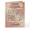 Custom Personalised Rose Gold 50th Birthday Card
