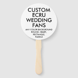 Custom Personalised ROUND ECRU WEDDING FANS (10)