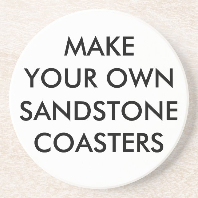 Custom Personalised Round Sandstone Stone Coaster (Front)