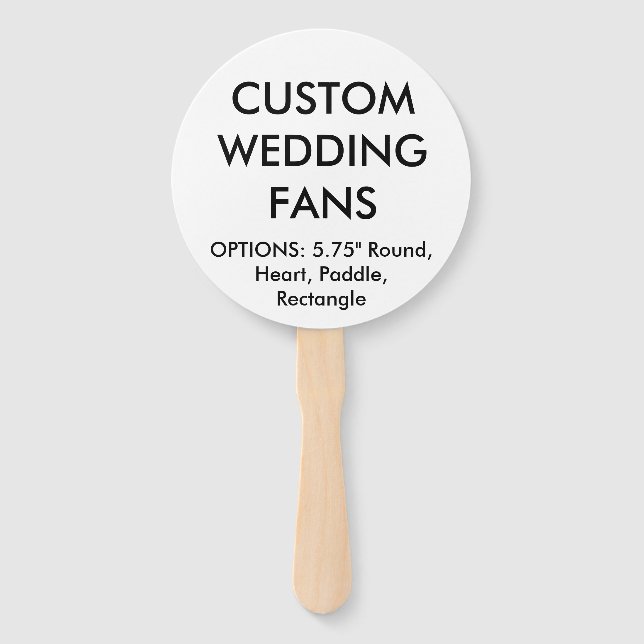 Custom Personalised ROUND WEDDING FANS Template (Front)