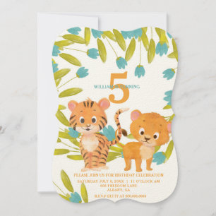 Custom Personalised Safari Animal Kid's Birthday   Invitation
