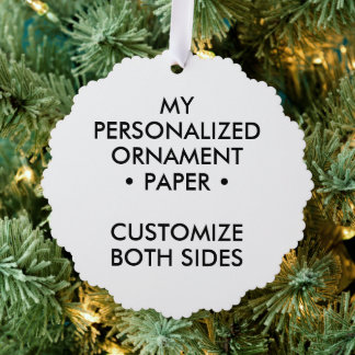 Custom Personalised SCALLOPED PAPER TREE ORNAMENT