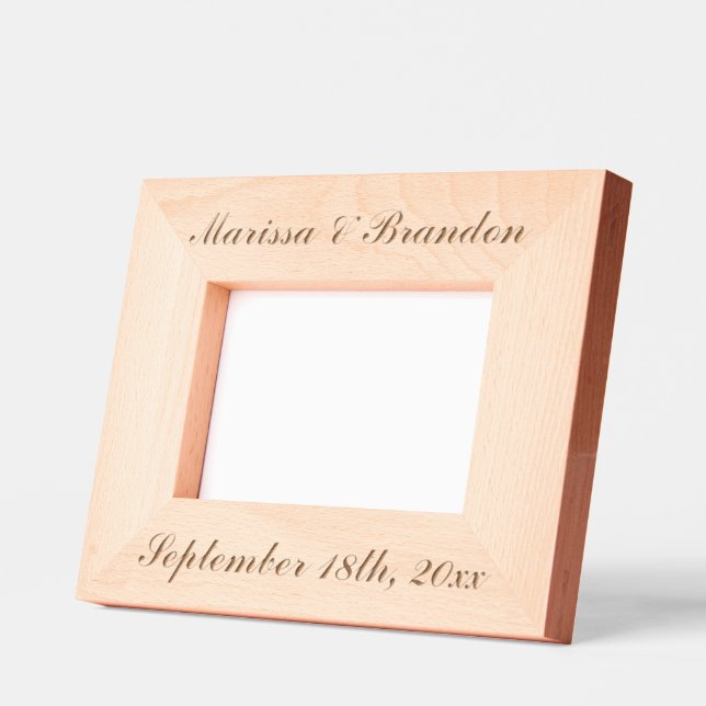 Custom Personalised Script Text Photo Landscape Etched Frames (Left)