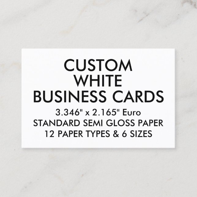 Custom Personalised SEMI GLOSS Euro Business Cards (Front)