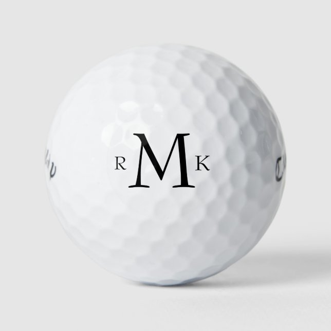 Custom Personalised Serif Monogram Golf Balls (Front)