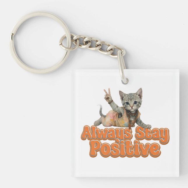 Custom Personalised Sloth Peace Hippie Key Ring (Front)