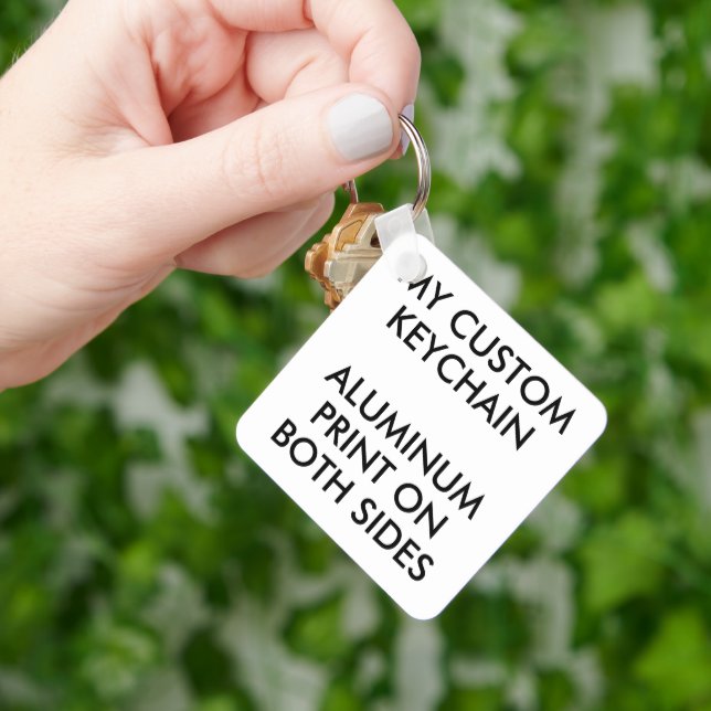 Custom Personalised SQUARE ALUMINUM PHOTO KEYCHAIN (Hand)