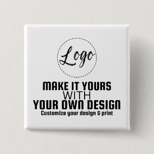 Custom Personalised Square Button Template
