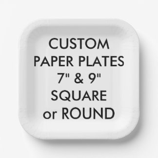 Custom Personalised SQUARE Paper Plates - 7" Large