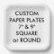 Custom Personalised SQUARE Paper Plates - 9" Large