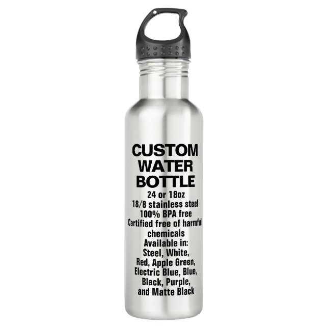 Custom Personalised Stainless Steel Water Bottle (Front)