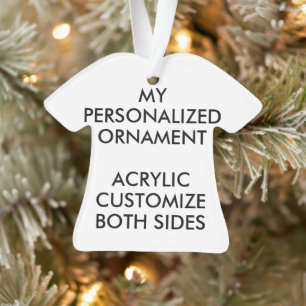 Custom Personalised T-SHIRT ACRYLIC PHOTO ORNAMENT
