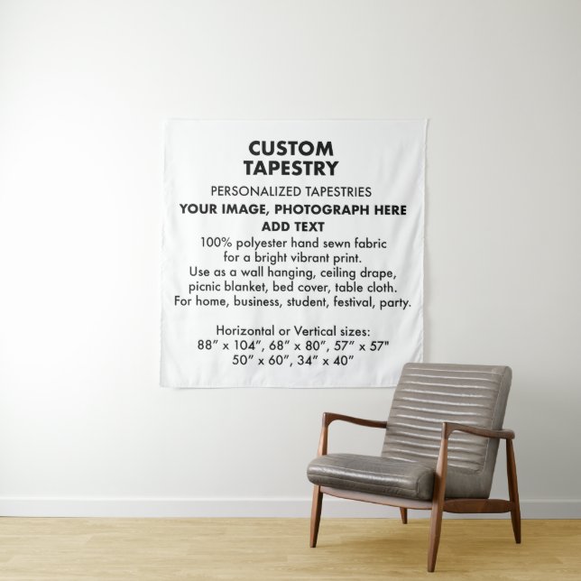 Custom Personalised Tapestry Wall Hanging 57"x57" (In Situ)