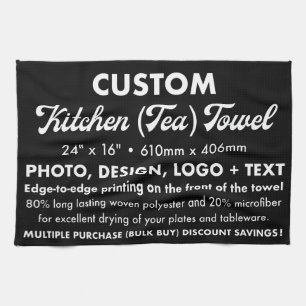 Custom Personalised Tea, Kitchen Towel (Landscape)