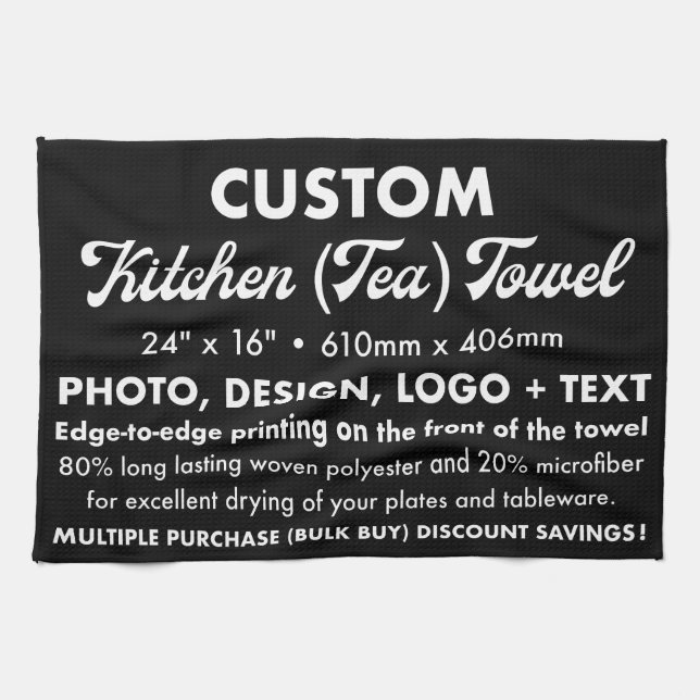 Custom Personalised Tea, Kitchen Towel (Landscape) (Horizontal)