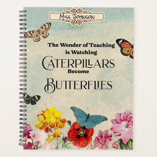 Custom Personalised Teacher Appreciation Gift  Planner (Front)