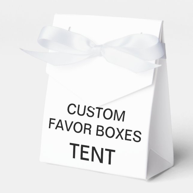 Custom Personalised Tent Favour Boxes Blank (White (Front Side)