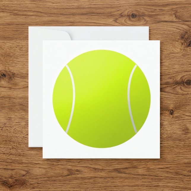 Custom Personalised Text Tennis Ball Square Party Invitation (Customizable tennis party invitations on wood desk. Great for tennis themed events.)