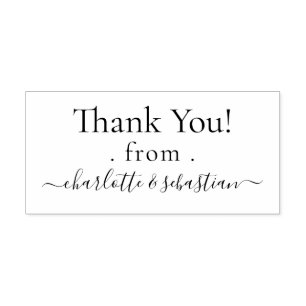 Custom Personalised Thank You Elegant Scroll Text Rubber Stamp