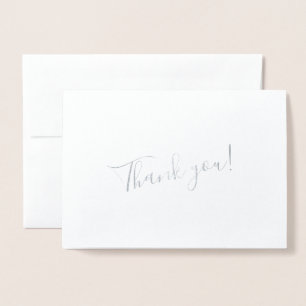 Custom / Personalised Thank You Silver Name Foil Card
