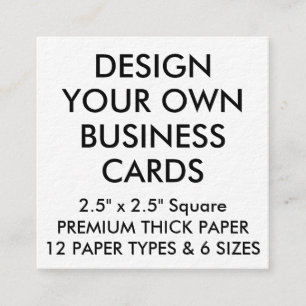 Custom Personalised THICK Square Business Cards