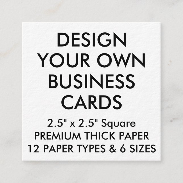 Custom Personalised THICK Square Business Cards (Front)