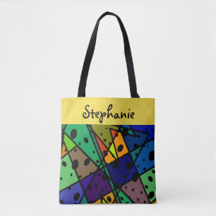 custom personalised tote abstract art design bag